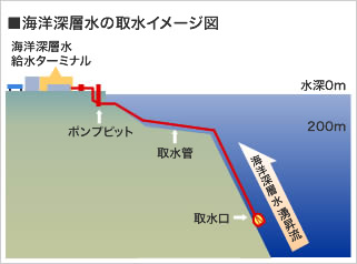 海洋深層水の取水イメージ図